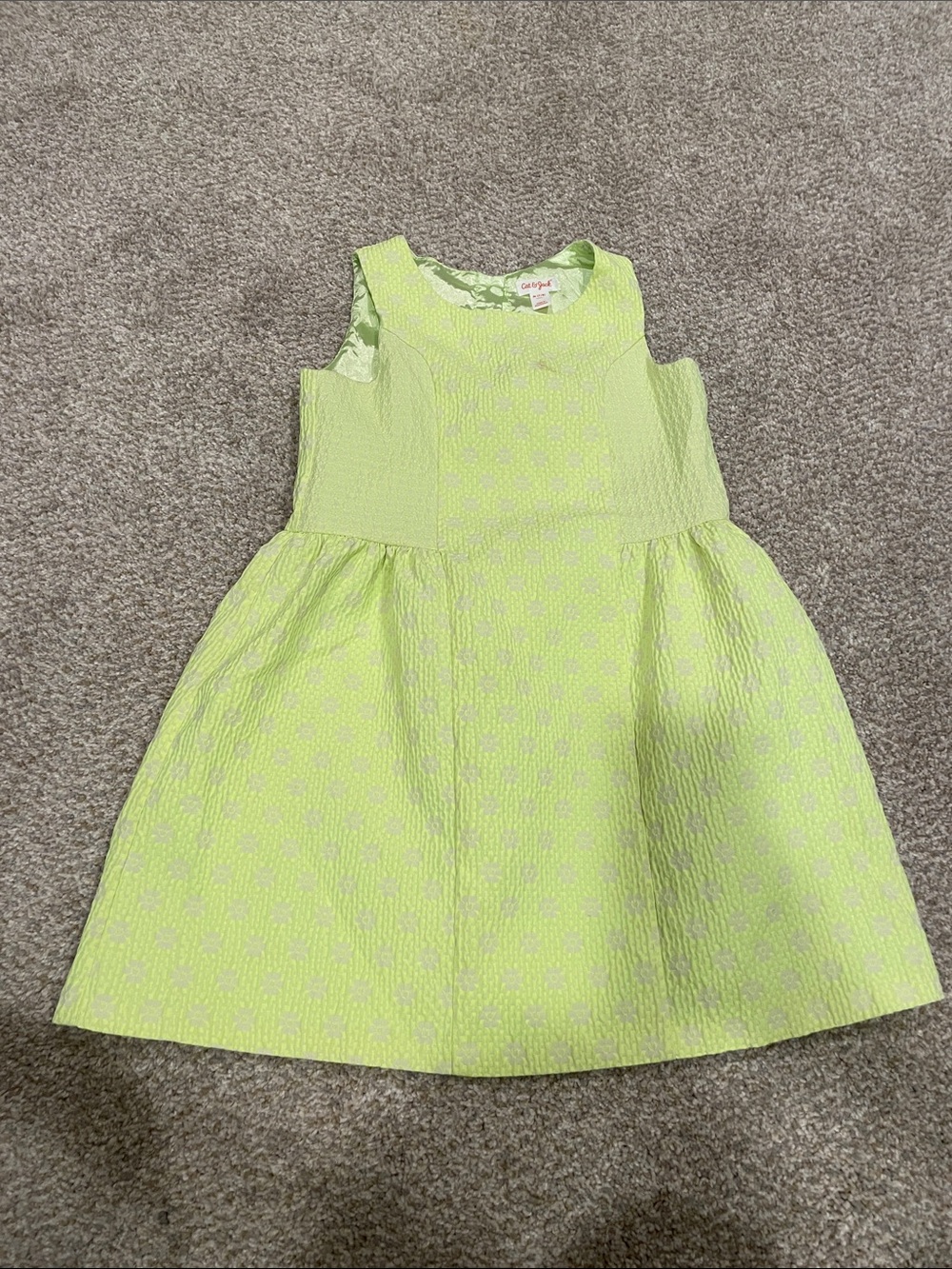 Cat & Jack Lime Green Textured Party Dress